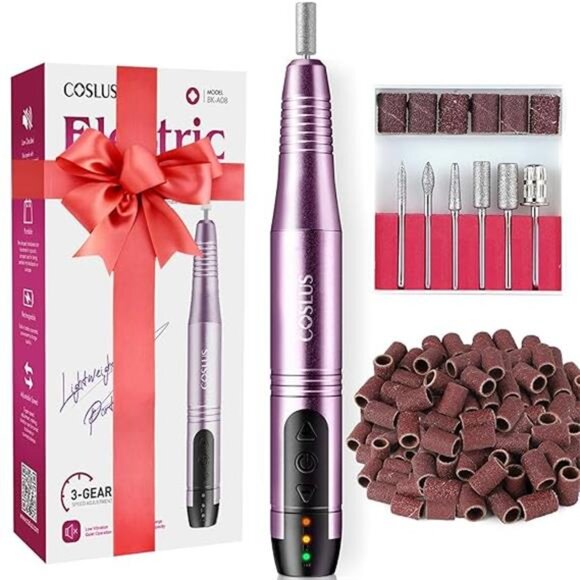 Cordless Nail Drill Electric File: Professional for Acrylic Gel Dip Powder Nails - Picture 7 of 7